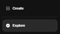 The Create and Explore controls on OurDream's public entry.